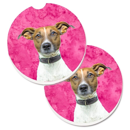 Carolines Treasures Pink Jack Russell Terrier  Cup Holder Car Coaster, PK2 KJ1226PKCARC
